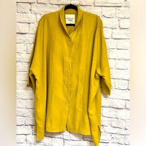 Bitte Kai Rand Linen Kimono style jacket chartreuse/yellow size 2- L to XXL